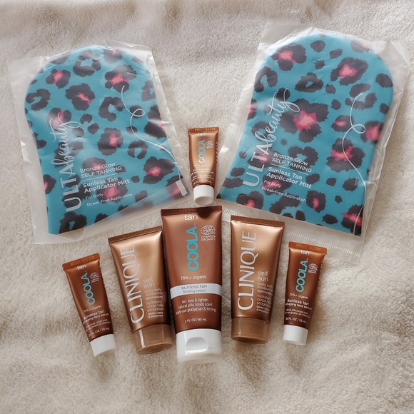 Clinique Skincare New Bundle Of 8 Self Tanning Lotion Moisturizer Sunless Tan Mitts Poshmark